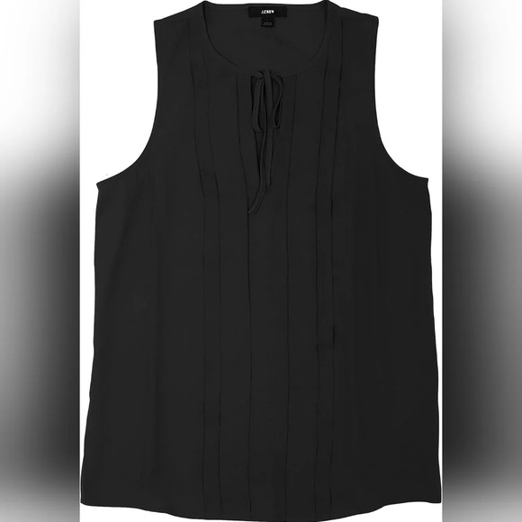 J.Crew [XS] Women's Pleated Tie-Neck Tank Blouse - Picture 1 of 9